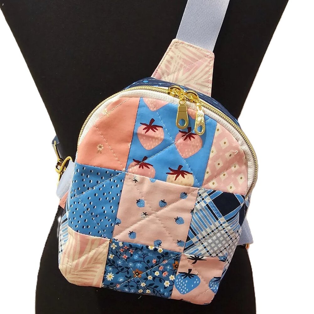 Mav Sling Patchwork Mini Sling Backpack: Ruby Star Society Crossbody Bag